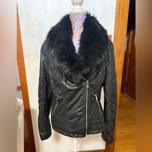 Fashion Nova Quilted Black Leather Jacket